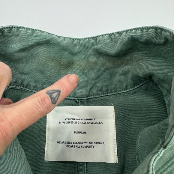 Citizens. of Humanity Surplus Utility Jumpsuit Green Size M Button Up Belted - Picture 8 of 14